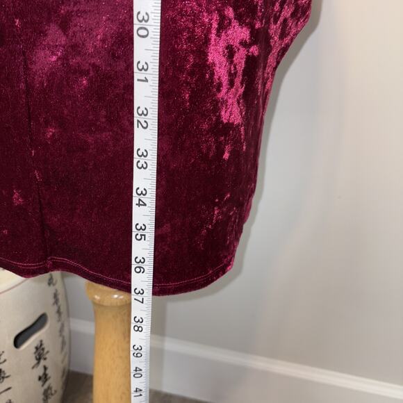 Charlotte Russe Crushed Velvet Bodycon Faux Wrap Choker Neck Gold Zip Mini Med - Picture 8 of 16